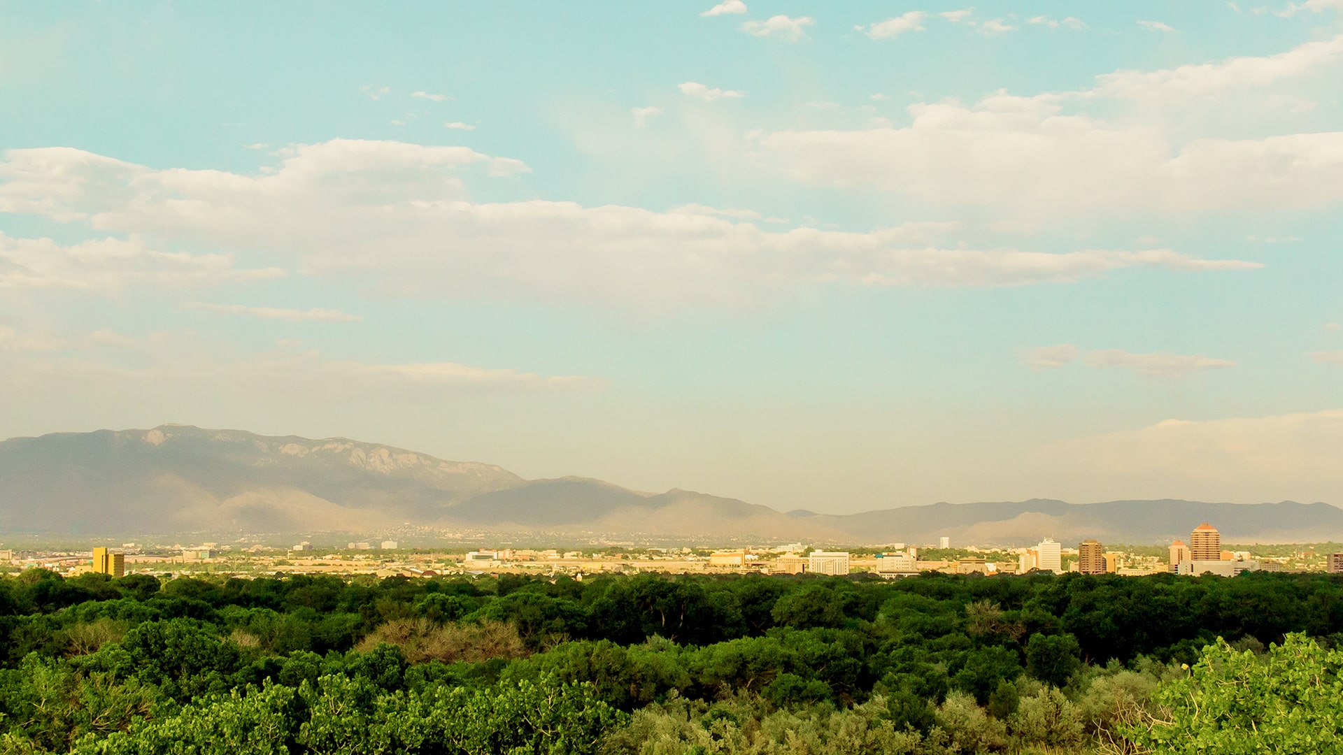 Albuquerque and the Sandia Mountains in New Mexico